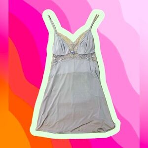 Coquette Aesthetic purple & lace slip dress